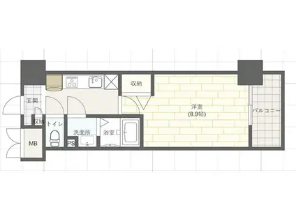 MISTRAL姫路駅前V(1K/4階)の間取り写真