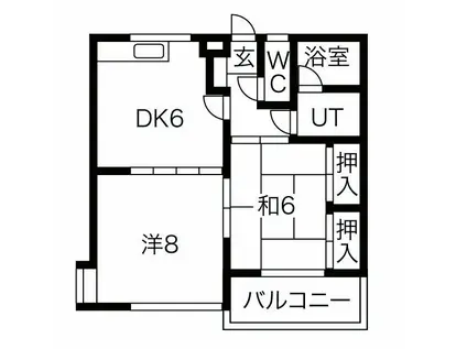ハイツハツミA(2DK/1階)の間取り写真