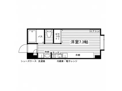 学生会館 メニーズコート科学大学前(ワンルーム/3階)の間取り写真