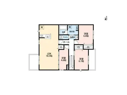 別府1丁目アパート(3LDK/1階)の間取り写真