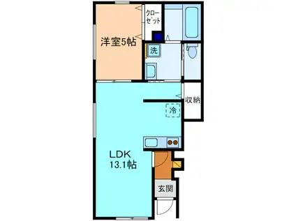 グランフロント加賀温泉駅口(1LDK/1階)の間取り写真