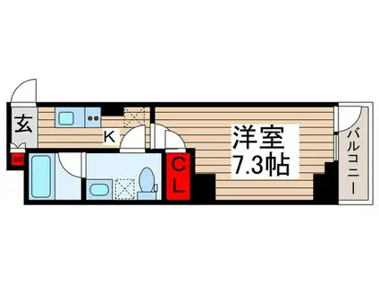 ジェノヴィア南千住VII(1K/4階)の間取り写真