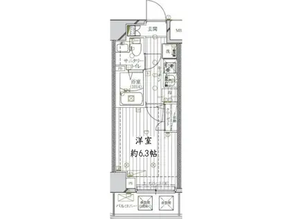 REGALIZ北千住(1K/2階)の間取り写真