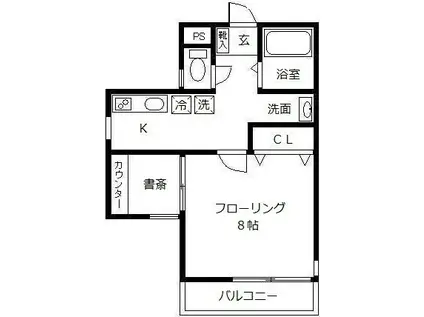 アバンシー黒砂(1SK/1階)の間取り写真