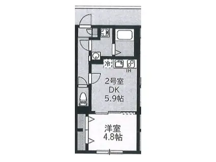 ウィステリアパルク保土ヶ谷(1DK/2階)の間取り写真