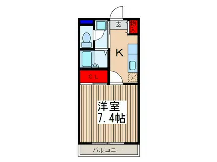 PARK PRAZAI(1K/3階)の間取り写真