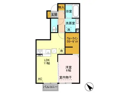 BEST HOUSE III(1LDK/1階)の間取り写真