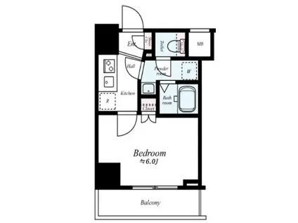 ラフィスタ横浜阪東橋I(1K/3階)の間取り写真