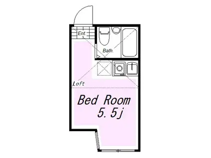 ユナイト境之谷タルトフロマージュ(ワンルーム/1階)の間取り写真