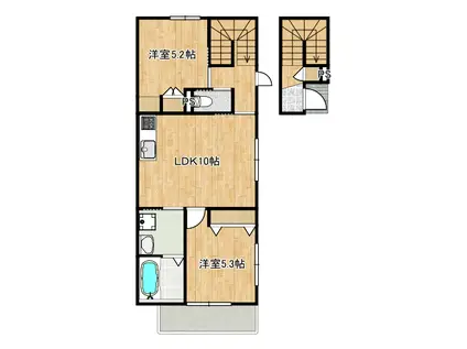 LACAMPANELLAラカンパネルラ(2LDK/2階)の間取り写真