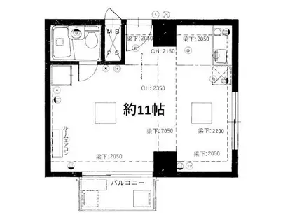 日本橋サマリヤシティハイツ(ワンルーム/2階)の間取り写真