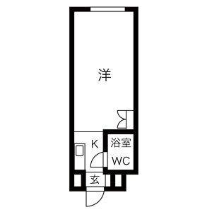七間町ハイム(1K/8階)の間取り写真