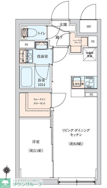 ラヴィエール羽田スカイゲート(1LDK/1階)の間取り写真