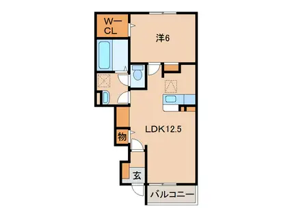 メゾン フローテ(1LDK/1階)の間取り写真