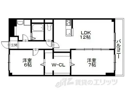 サンマリン日辨(2LDK/4階)の間取り写真