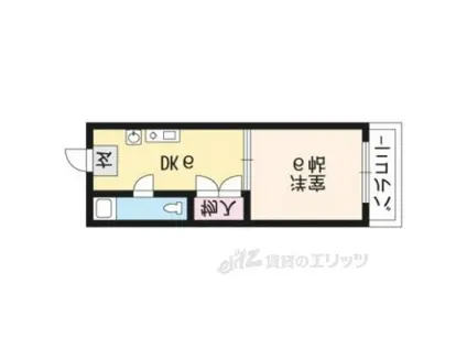 銀閣寺ハイツ(1DK/3階)の間取り写真