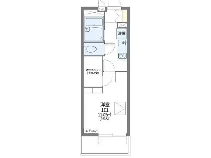 レオパレスJHK戸田(1K/3階)の間取り写真