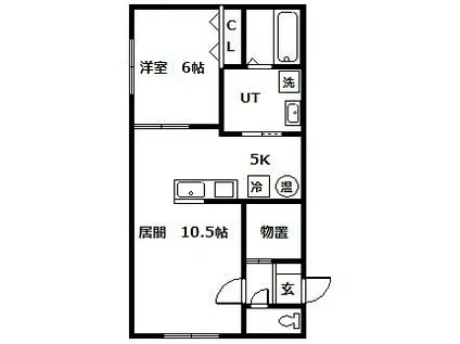 MERCI(1LDK/1階)の間取り写真