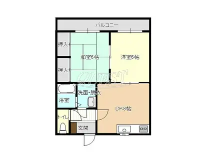 北村マンション(2DK/3階)の間取り写真