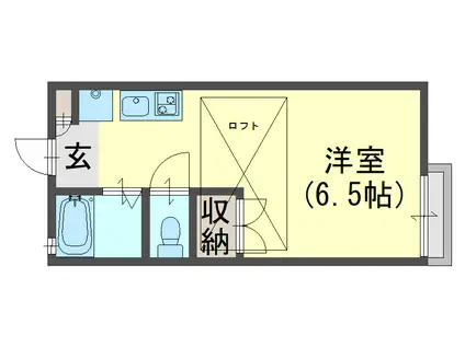 フレンズ(1K/1階)の間取り写真