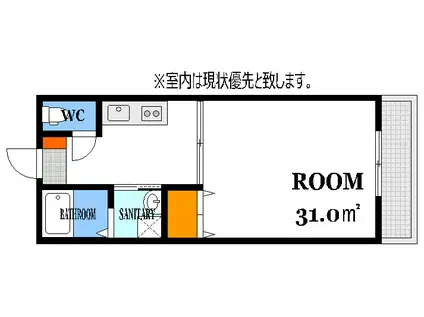 横川橋スクエアレジデンスヤマダ(1K/4階)の間取り写真
