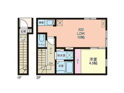 EFFORIA TRIA(1LDK/2階)の間取り写真