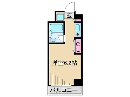 TS GARDEN新丸子(ワンルーム/5階)の間取り写真