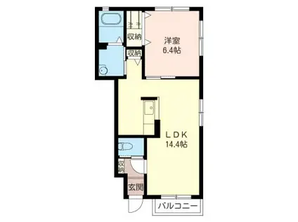 ナチュール白銀 シャーメゾン(1LDK/1階)の間取り写真