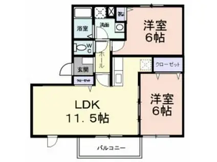 NEW ELDEM 若竹 III(2LDK/1階)の間取り写真