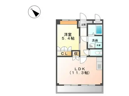 フェイバリット(1LDK/2階)の間取り写真