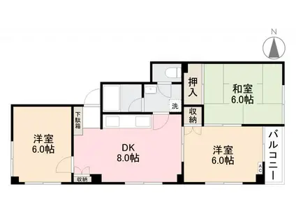 T-ハイツ(3DK/5階)の間取り写真