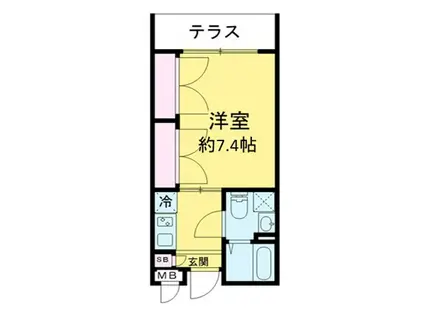 キャステリーノ三宿(1K/4階)の間取り写真