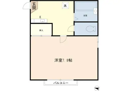 パ-クハイツ(1K/2階)の間取り写真