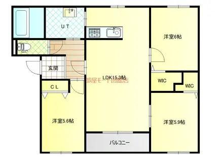 グランツ レーベンII(3LDK/1階)の間取り写真