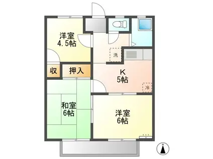 パナハイツ柏木(3K/2階)の間取り写真