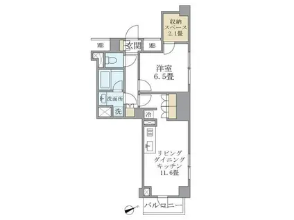 BRILLIA IST 北沢(1LDK/3階)の間取り写真