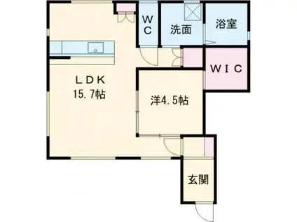 陽東メゾネットV(1LDK/1階)の間取り写真