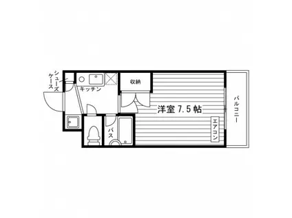 メディアコムプランタン(1K/1階)の間取り写真