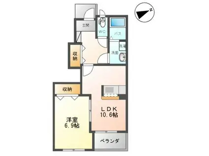 ロワールハイム(1LDK/1階)の間取り写真