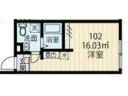 貸マンション 板橋区蓮根2丁目(ワンルーム/1階)の間取り写真