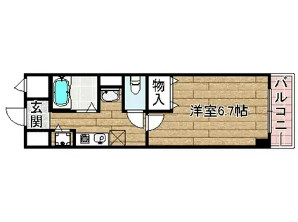 ジュネス京口(1K/3階)の間取り写真