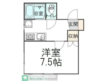 ハウスツーユー(1K/1階)の間取り写真