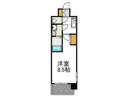 アーバンフラッツ新大阪Ⅱ(1K/8階)の間取り写真