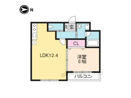 SHINING壬生離宮(1LDK/3階)の間取り写真