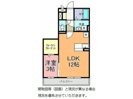 サニーフラットA棟(1LDK/1階)の間取り写真