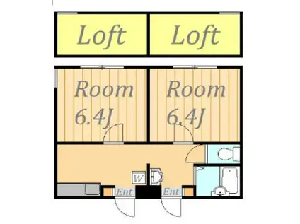 セリジェ(2DK/1階)の間取り写真