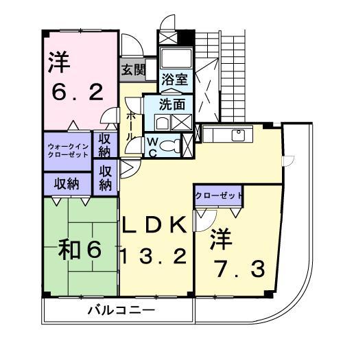 ルーシャス21(3LDK/3階)の間取り写真