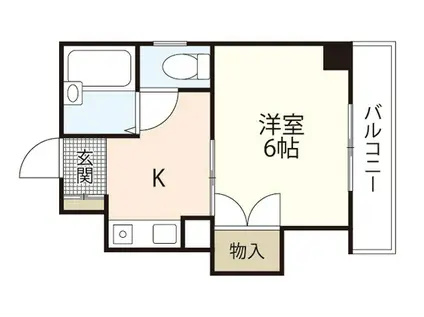 岸保ビル(1K/4階)の間取り写真