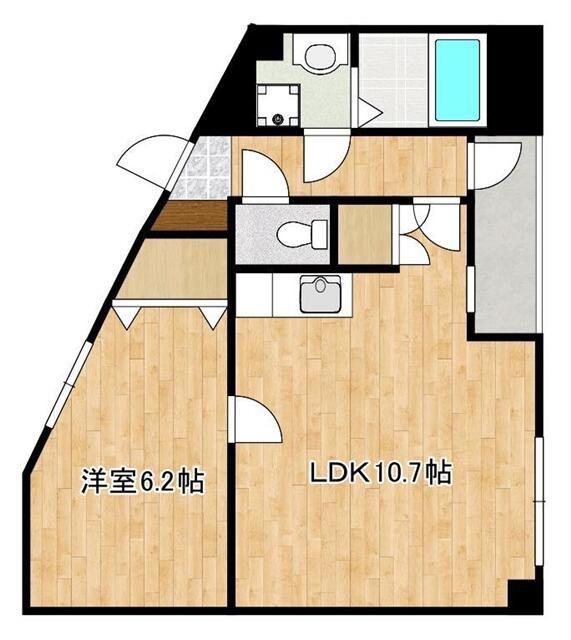アメニティ・ハイツ(1LDK/2階)の間取り写真
