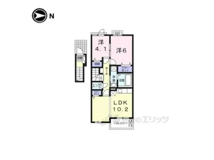 シャルム一条(2LDK/2階)の間取り写真